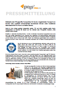 Pressemitteilung "4Pets PROLINE"