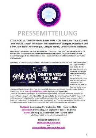 Pressemitteilung Tournitup-Tour 2014